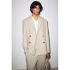 Двубортный пиджак HM Regular Fit из смеси шерсти бежевого цвета