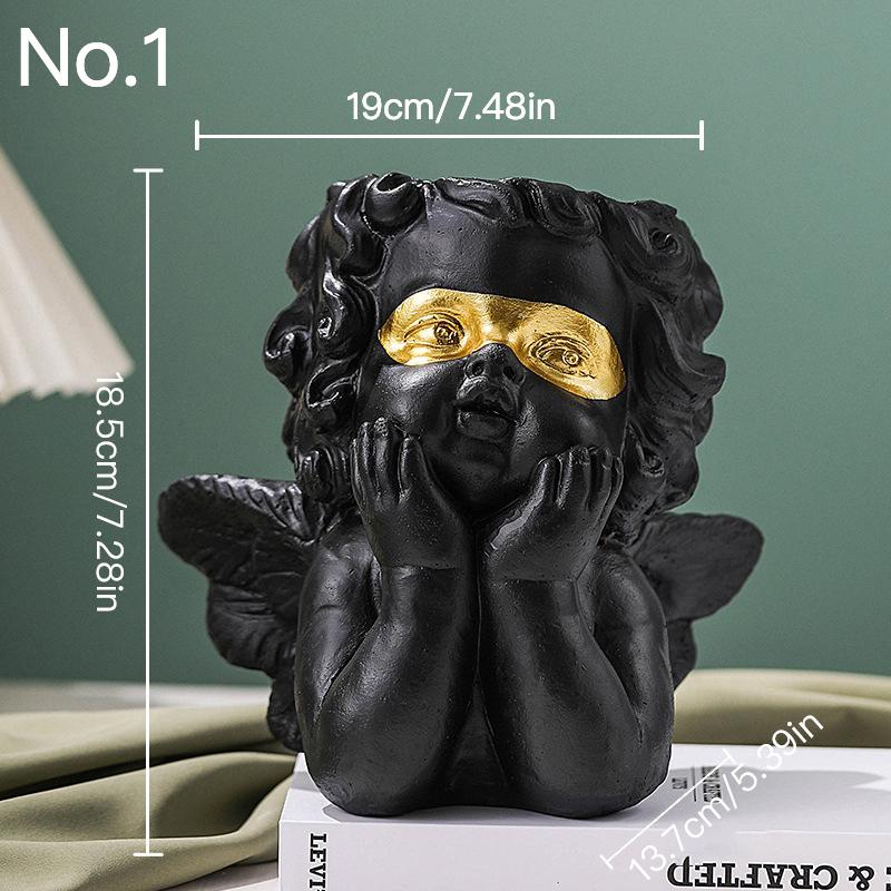 Милый цветочный горшок с ангелом, сочный горшок, кашпо из смолы, домашний декор, украшение для дома, настольные украшения, горшок для растений бонсай