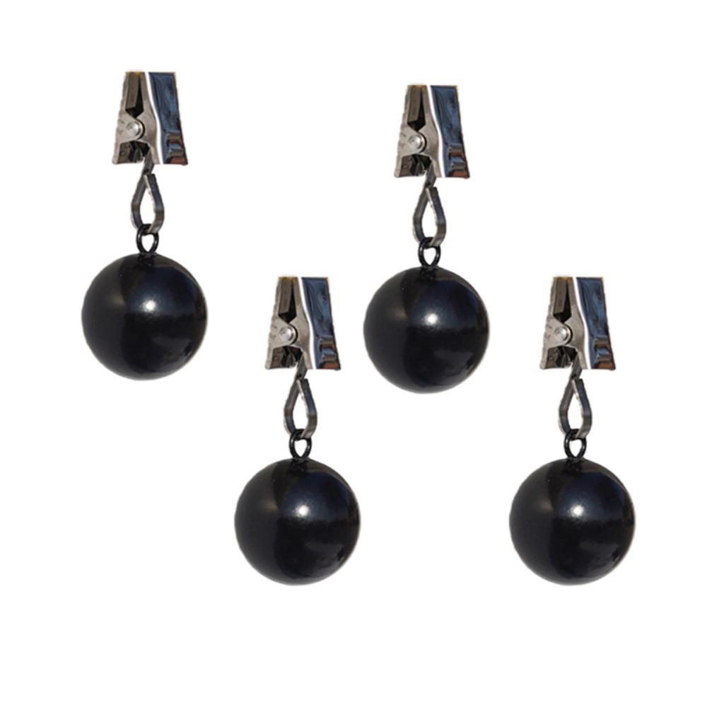 4 pcs Gravity Ball Curtain Weight Ball with Clip Windproof Curtain Weights Rustproof Durable Table Cloth Weights Outdoor Use
