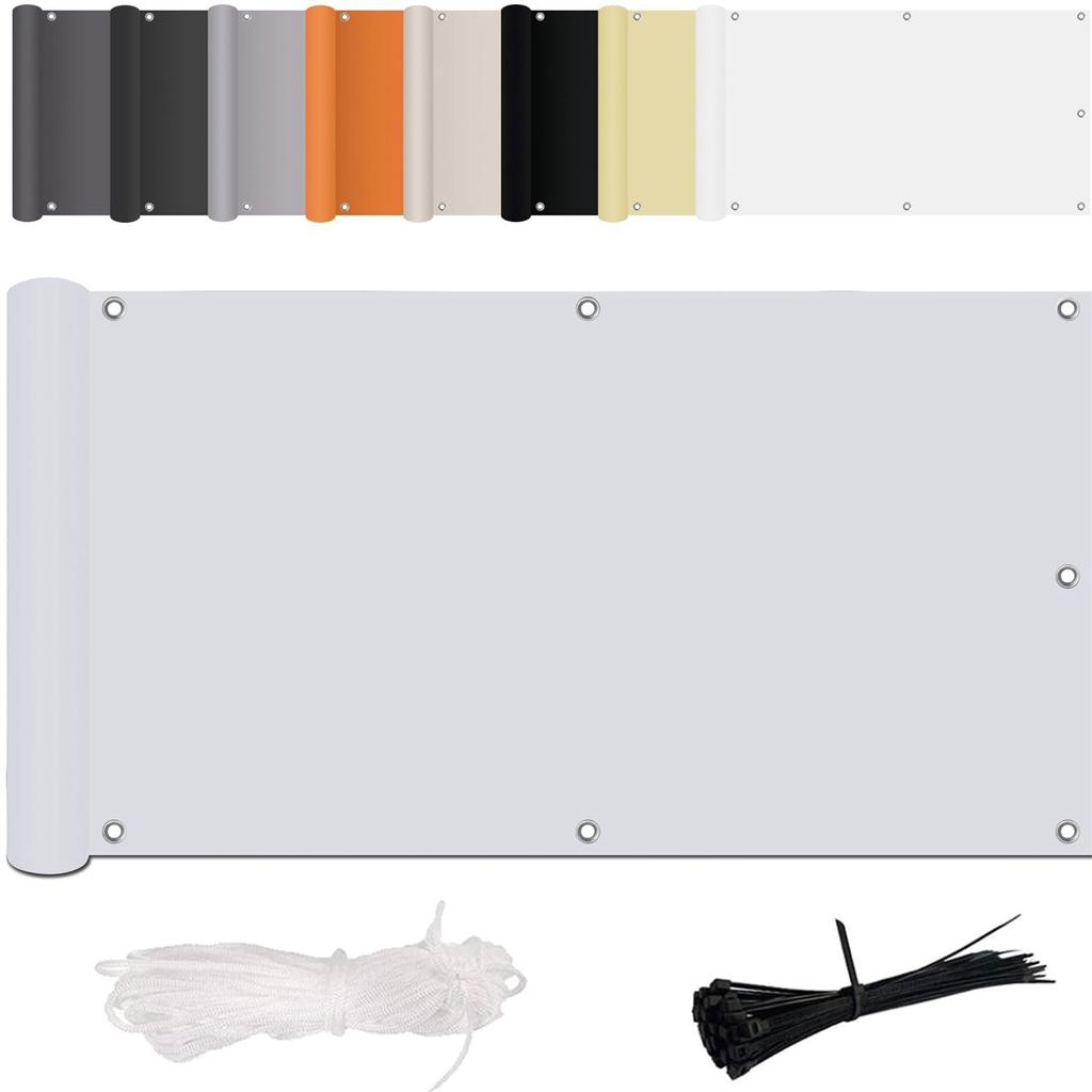 Экран для конфиденциальности на балконе, без сверления, от ветра и ультрафиолета, с монтажными принадлежностями, полиэстер, для перил балкона, патио и сада