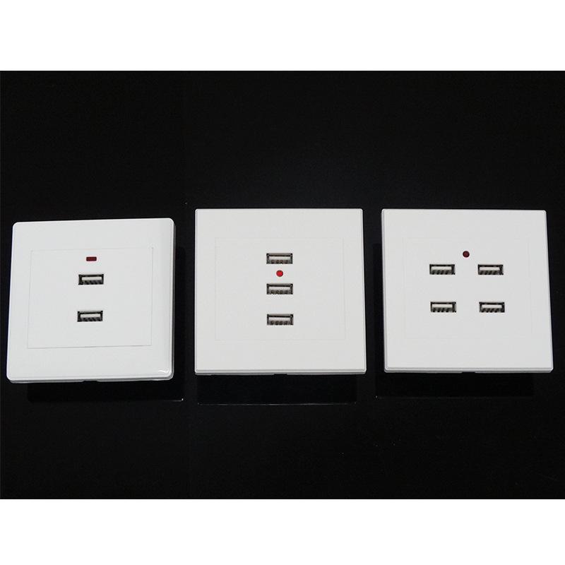 USB-розетка 86 типа для стены с 2/3/4 портами, бытовое зарядное устройство для мобильного телефона 2,1 А