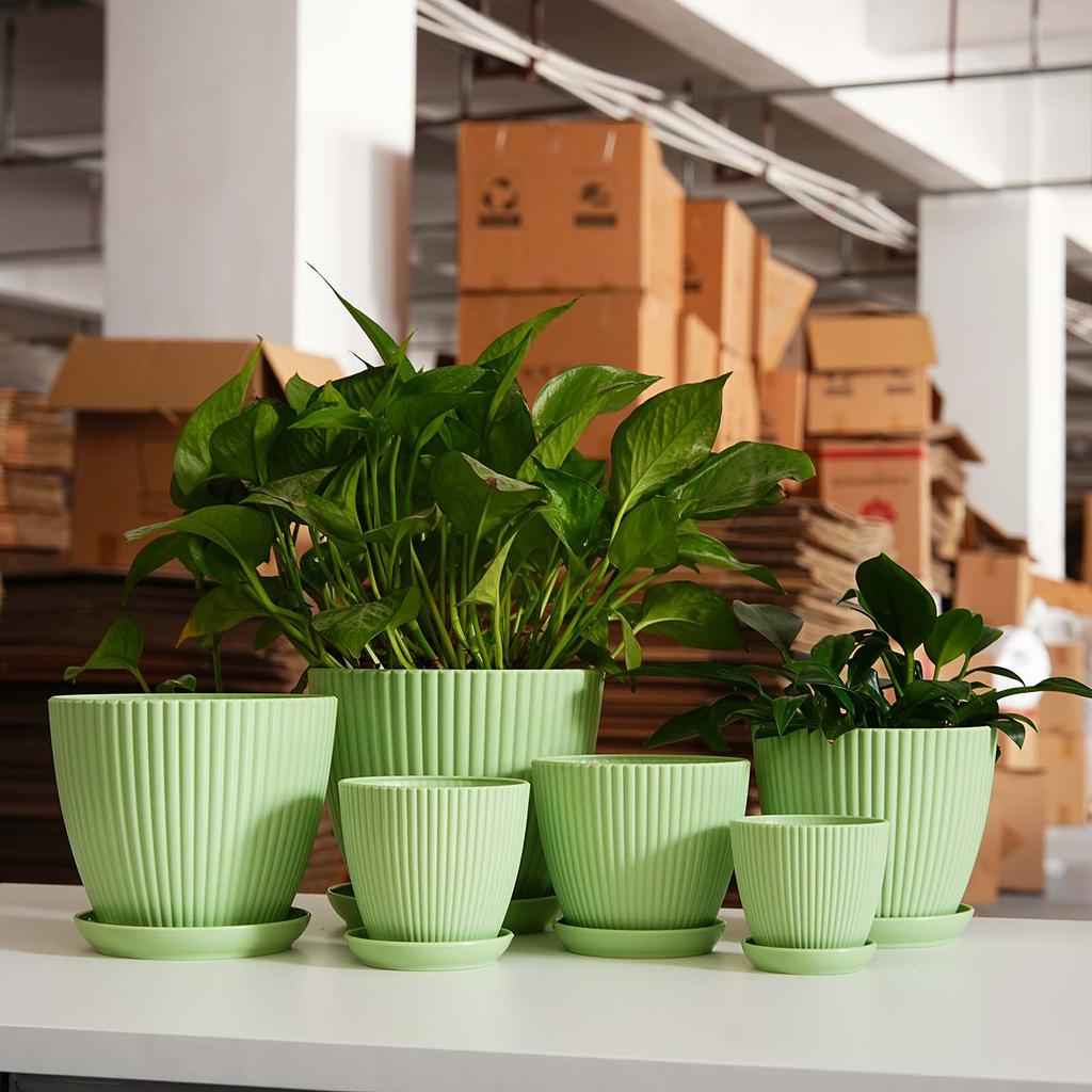 Утолщенный горшок с вертикальным рисунком, горшечное растение, некерамический горшок, балконный маленький цветочный горшок