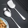 Практичная длинная ручка, легко моющаяся большая ложка, круглая/квадратная сервировочная ложка для столовой, ежедневное использование