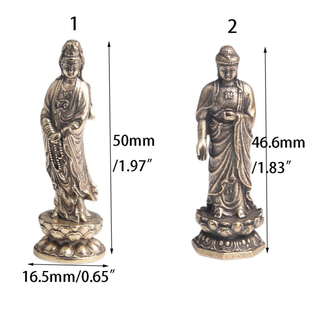 Творческий чистый латунный лотос Гуаньинь статуя лотоса Гуаньинь Татхагата Татхагата статуя Будды ретро латунная скульптура Будды домашний декор
