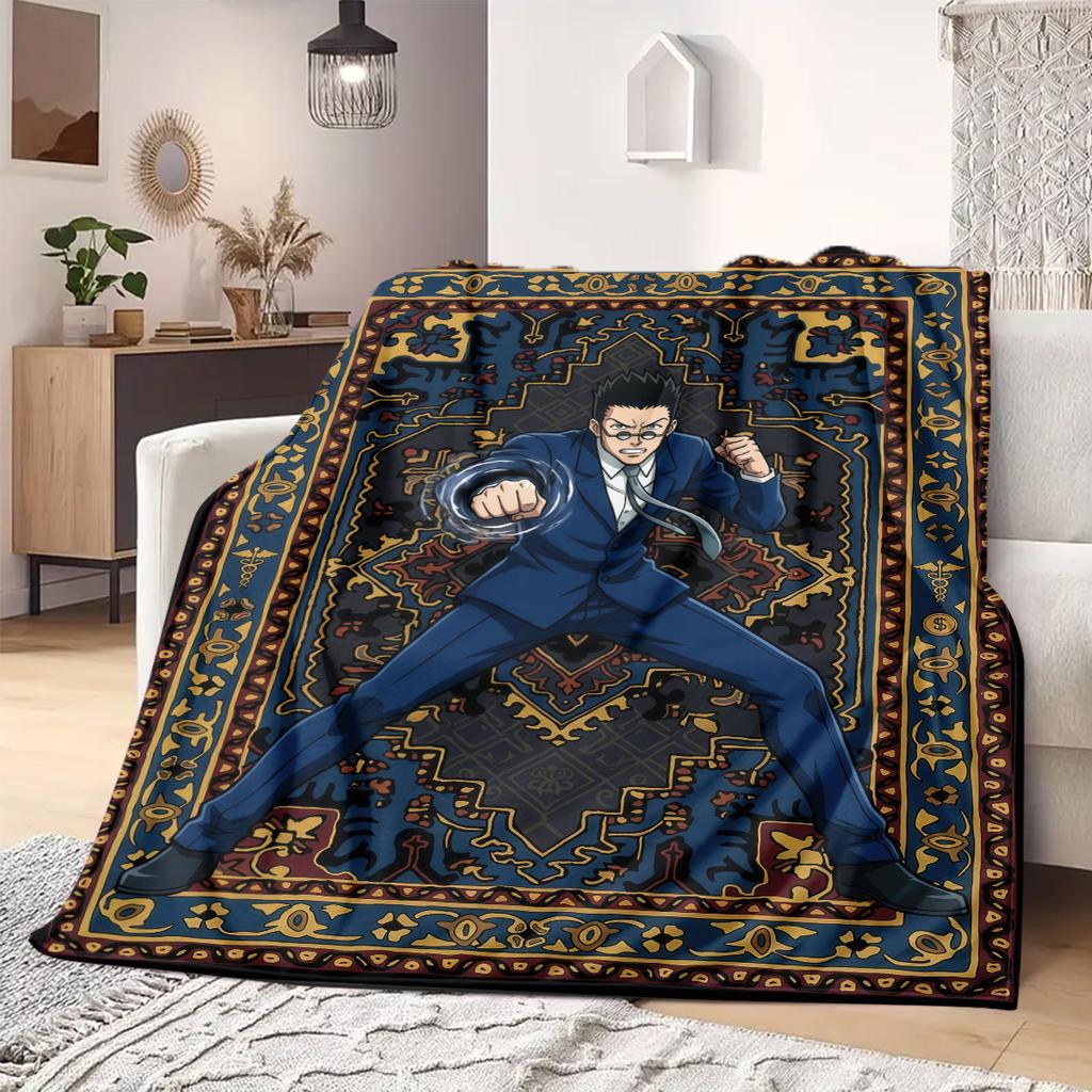 Hunter Anime Print Blanket Warm  Comfortable Flannel Blanket Suitable for Bedrooms, Sofas, Beds, Chairs, Picnics, Travel
