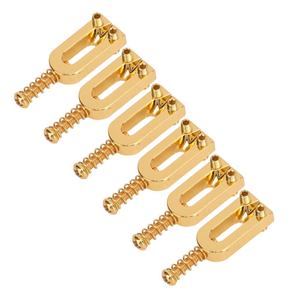6Pcs U Shaped Electric Guitar Bridge Saddles Tremolo Metal Roller Screw Saddle Replacement