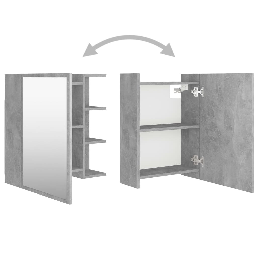Bathroom Mirror Cabinet Concrete Grey 62.5 x 20.5 x 64 cm Particleboard