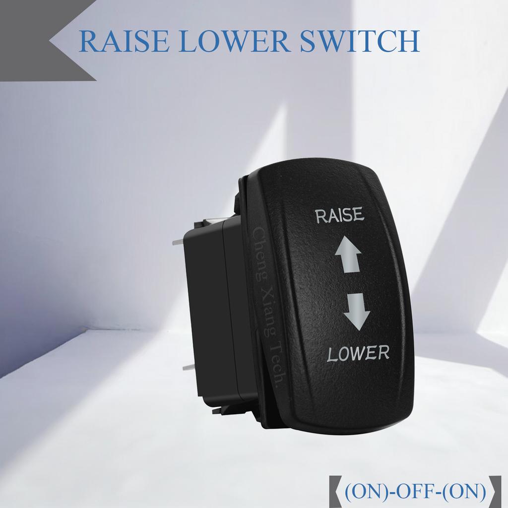 Waterproof 12V/24V 7-Pin DPDT Reverse Polarity Rocker Switch Blue LED Latching/Momentary On-Off-On for DC Linear Actuators Motor Pushbutton Switches