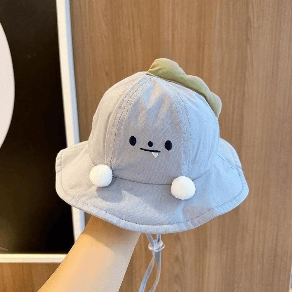 Embroidery Korean Style Cap Shading Hat Children's Bucket Hat Breathable Summer Kid Sunhat  Boy