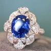 Royal Blue Sapphire Open Ring: High-End Women's Jewelry