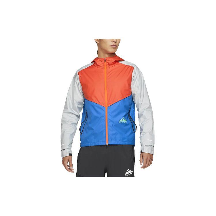 Nike Windrunner Color-Block Ветровка с капюшоном Мужская верхняя одежда Оранжевый CZ9055-869