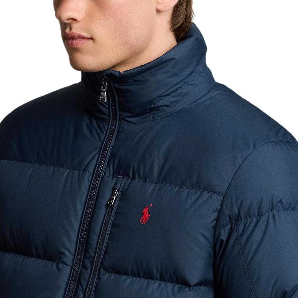 Polo Ralph Lauren FW24 пуховик с капюшоном и вышивкой на молнии с длинными рукавами мужская куртка темно-синего цвета MNPOOTW16021340-410