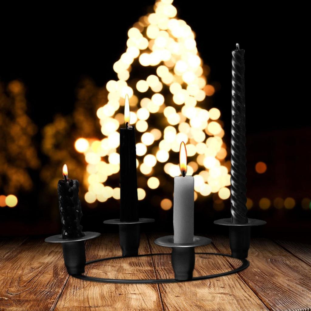 Candle Holder Centerpiece Decoration for 4 Candelabra Pillar Candles Candlestick Tealight Holders