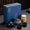 Guochao Ceramic Tea Set, One Pot, Two Cups and Four Cups Travel Gift Box Set.