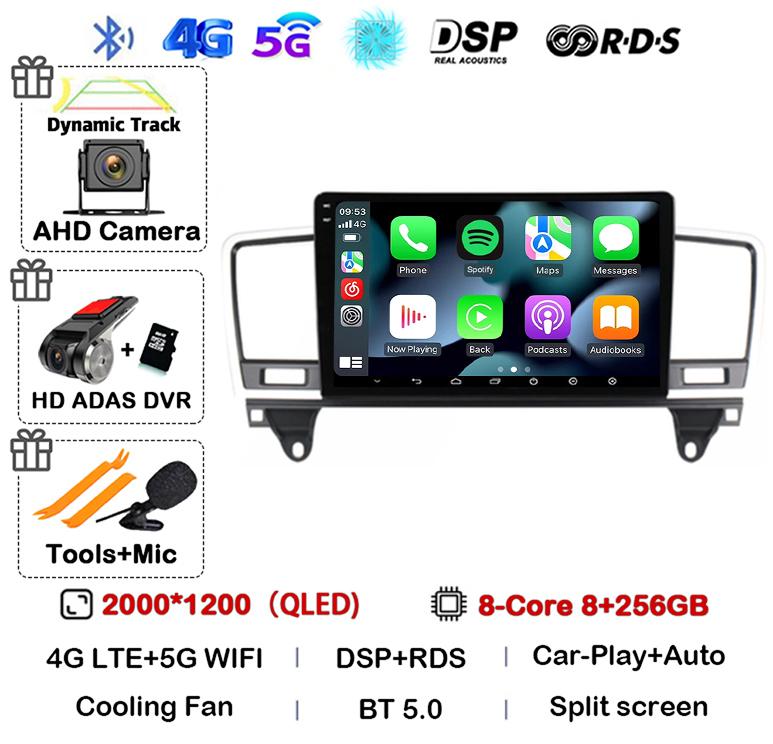 Android 14 Carplay Автомагнитола для Mercedes-Benz M-Class M Class W166 ML 2011 2012 2013 2014 2015 GPS Мультимедийный Видеоплеер