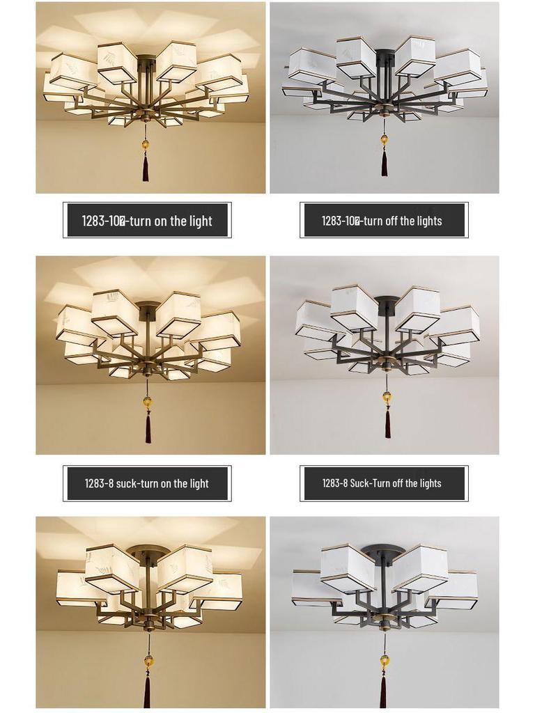 Современная китайская дзен квадратная люстра для гостиной, спальни или чайной комнаты