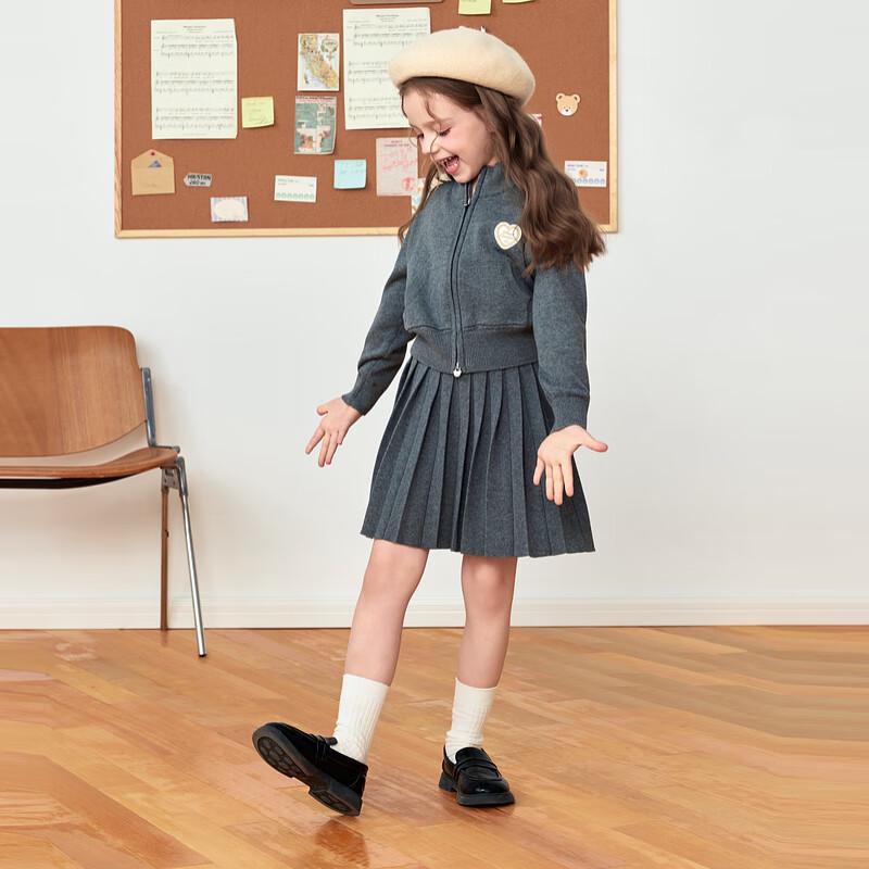 PawinPaw Girls' Cartoon Bear Knitted Dress Set