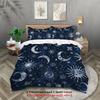 3Pcs Sun And Moon Pattern Fashionable Printed Bedding Set, 1 Duvet Cover+2 Pillowcases, Suitable For Girls And Women Bedroom