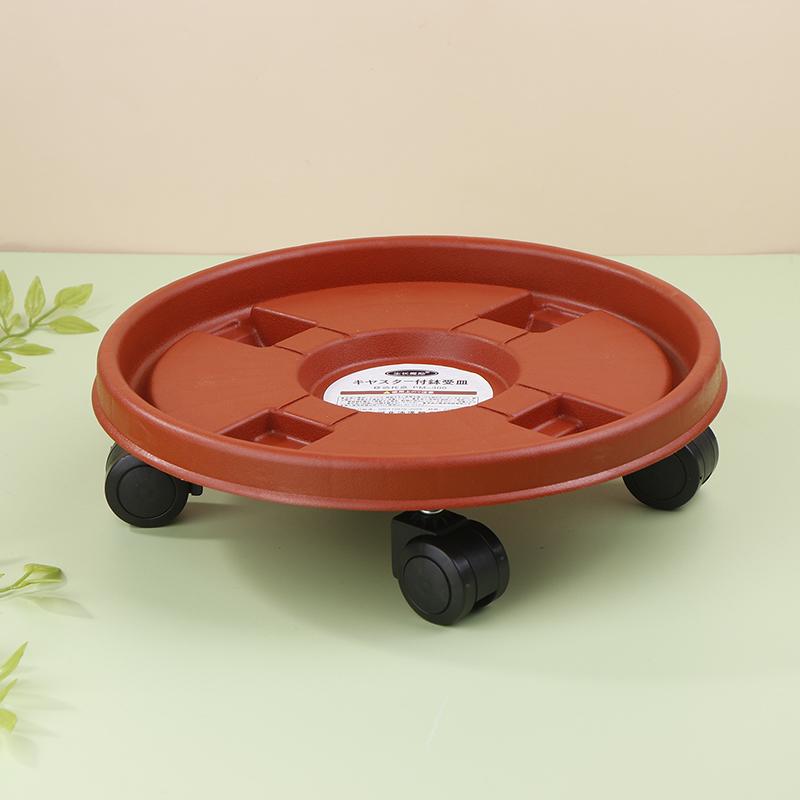 Universal Flower Pot Wheels Round Plastic Tray Heavy Duty Flower Pot Base Rack Movable Rolling Potted Plant Stand With Rollers
