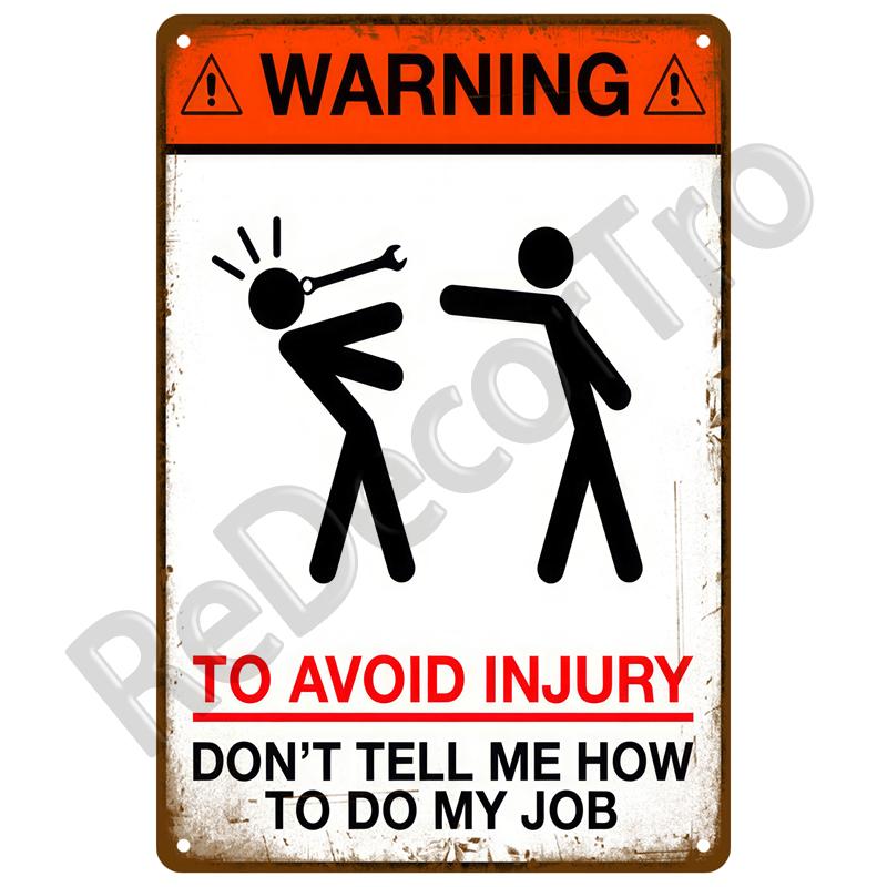 Metal Sign Decorative Wall Plate Art Beware Plaque Metal Vintage Decor Accessories Warning Danger Tin Sign Poster Caution Beware