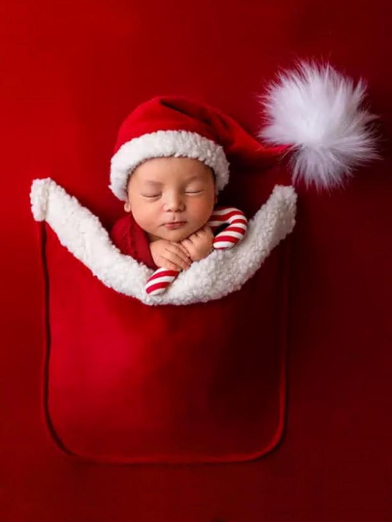 Cross-Border Newborn Photography Outfit: Baby Christmas Blanket with Hat