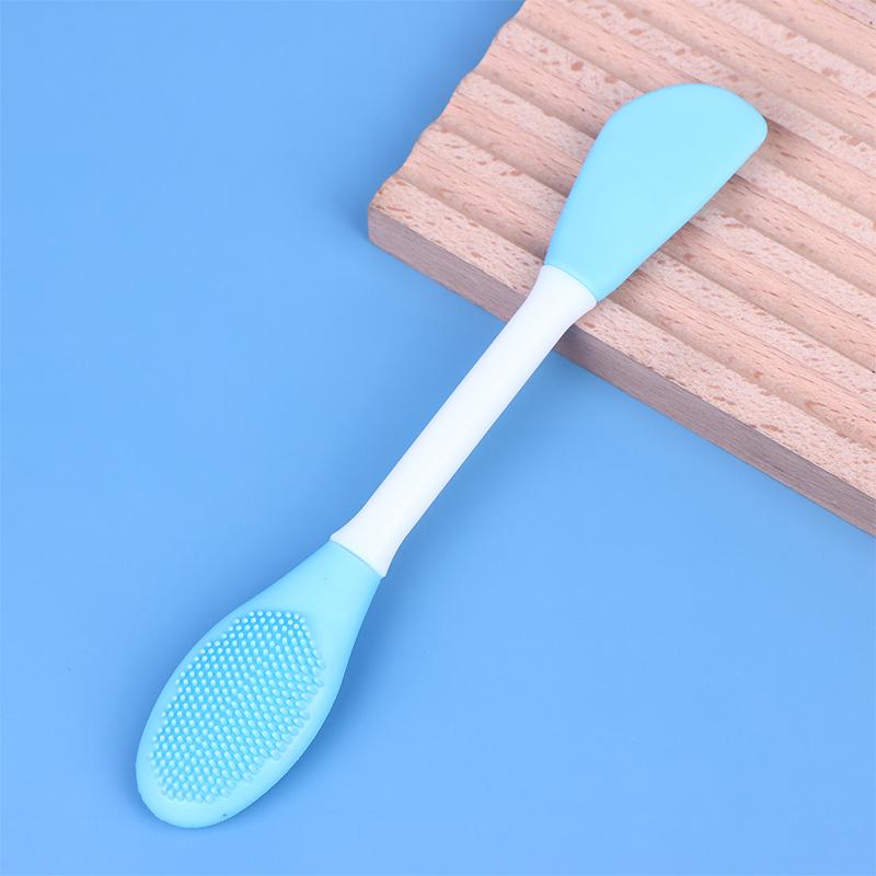 Силиконовая двухсторонняя кисть для маски для лица Отшелушивание лица Удаление черных точек Очищающая кисть Лопатка для нанесения грязевой пленки Инструмент для ухода за кожей лица