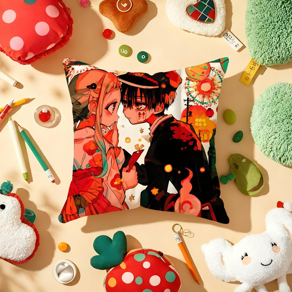 Anime Jibaku Shounen Hanako Kun Cushion Cover Plush Fabric Soft DoubleSided Printed Sofa Warm Winter Home Gift Pillow Cover