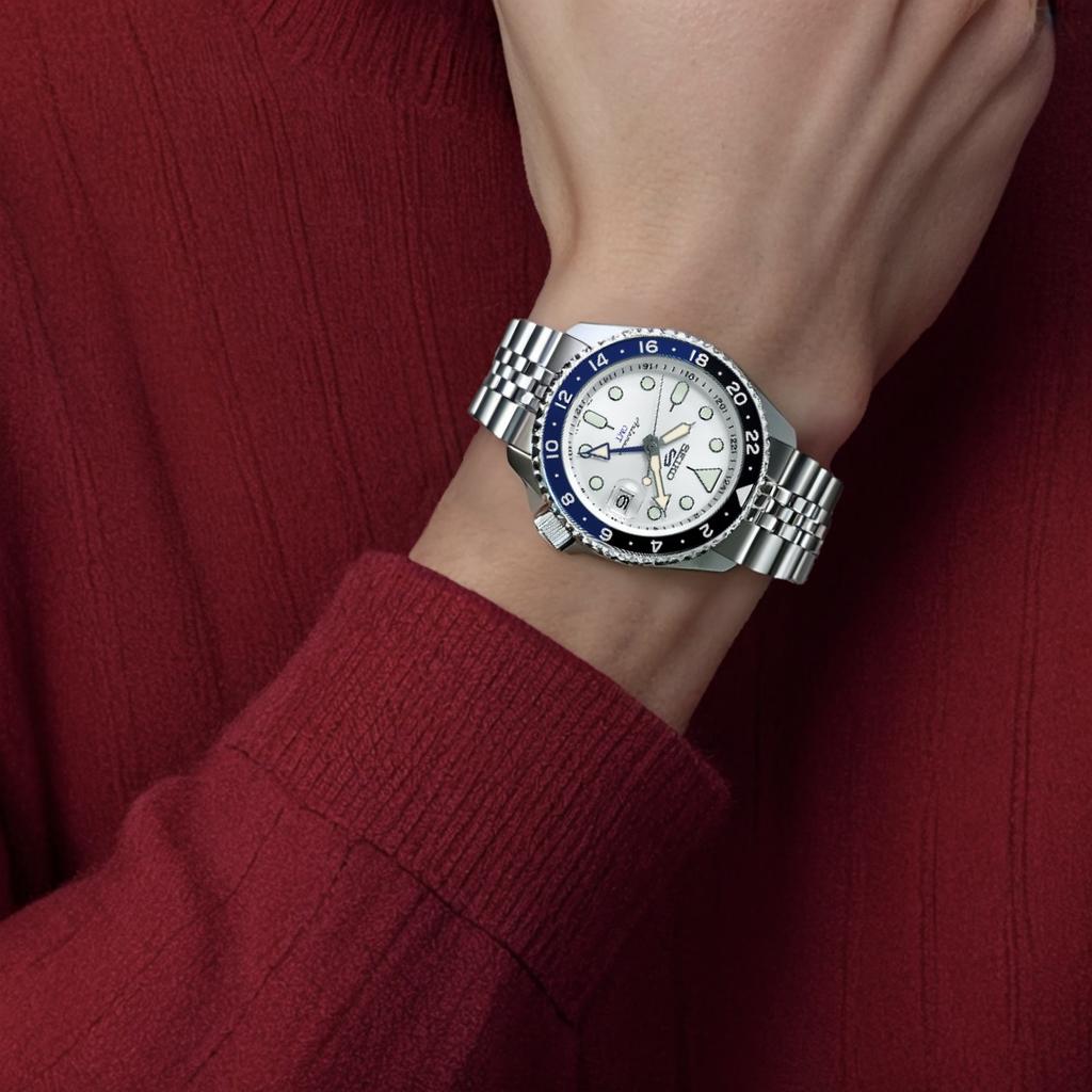 Seiko SKX Водонепроницаемые до 100 м Автоматический/Ручной Механический Механизм Часы с Браслетом из Нержавеющей Стали SSK033