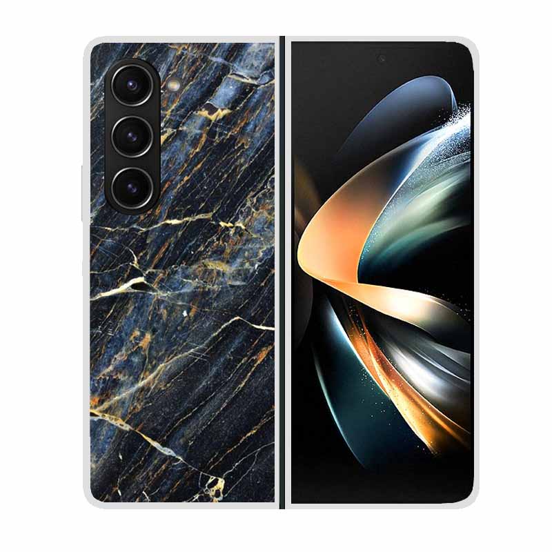 For Samsung Galaxy Z Fold 5 ZFold5 Cases Marble Transparent Shockproof Protection Hard Back Cover For Samsung Z Fold 5 5G Cases