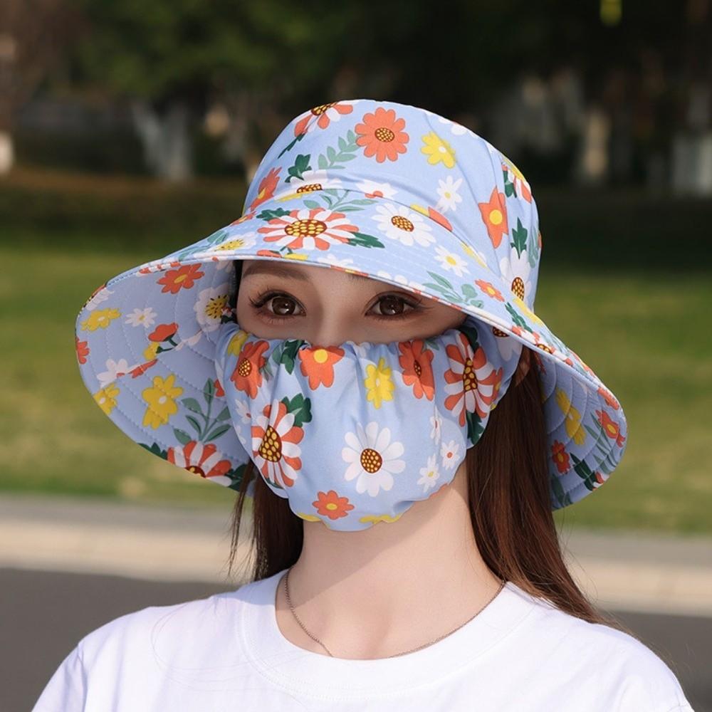 New Anti-UV Women's Sun Protection Hat UPF 50+ Moisture-Wicking Fisherman Hat Breathable Wide Brim Ponytail Hat Cycling Headwear