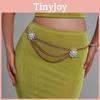 Artificial Pearl Stylish Flower Metal Waist Chain For Women Casual Or Use Formal