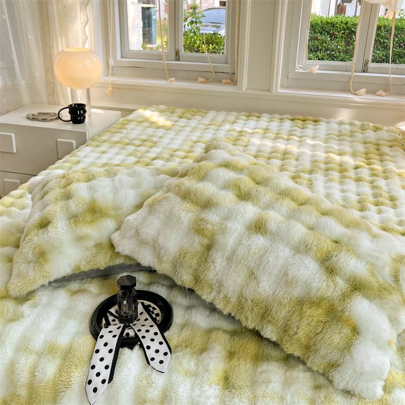 Плюшевая наволочка на длинную подушку из искусственного кроличьего меха - Двусторонняя наволочка из молочного велюрового флиса