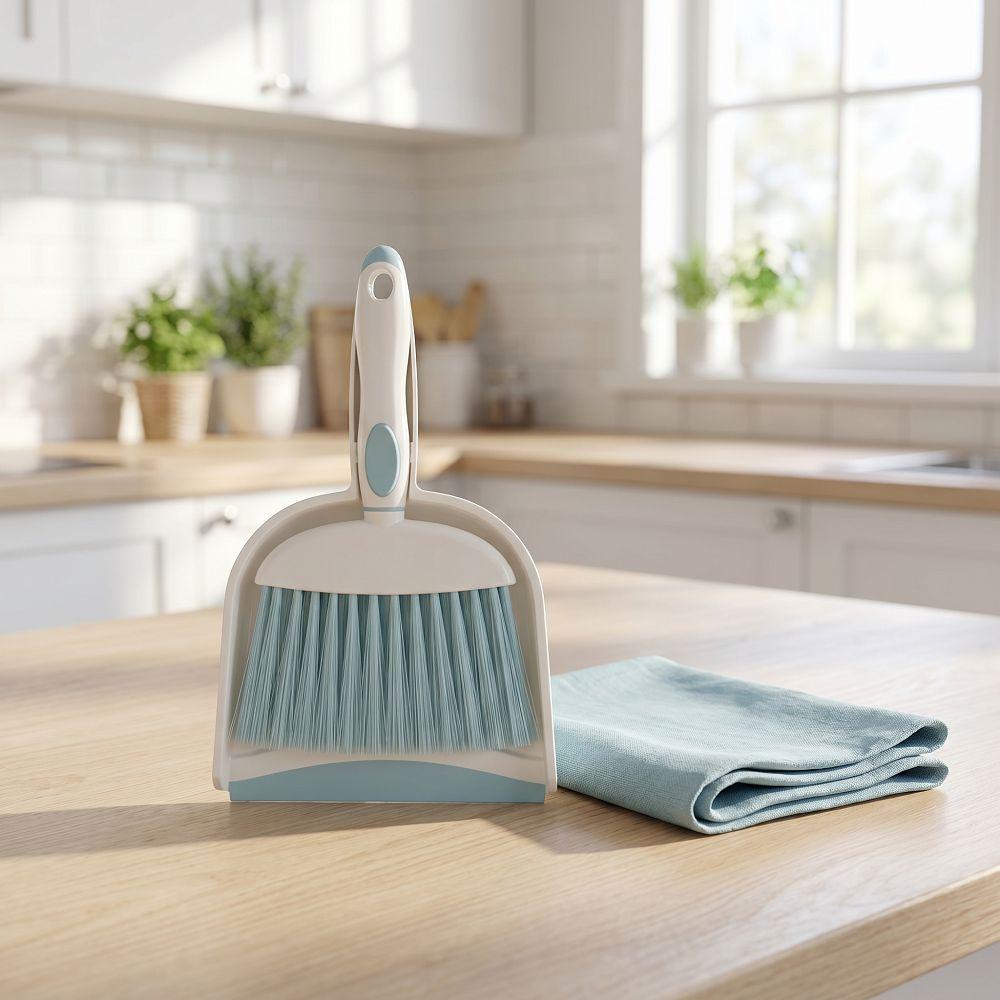 Flexible Mini Dustpan and Brush Set Durable Handheld Sweeping Brush Small Debris Cleaning