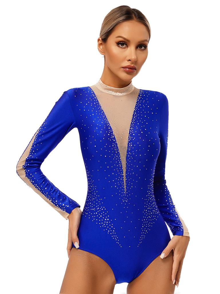 Женский декор со стразами, балет, художественная гимнастика, акробатика, танец, акробатика, купальник, костюм для фигурного катания, танцевальная одежда для латинского джаза