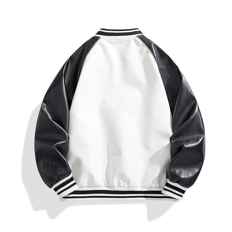 Мужская бейсбольная куртка из искусственной кожи в стиле «американский ретро» — весна/осень, стиль пилота