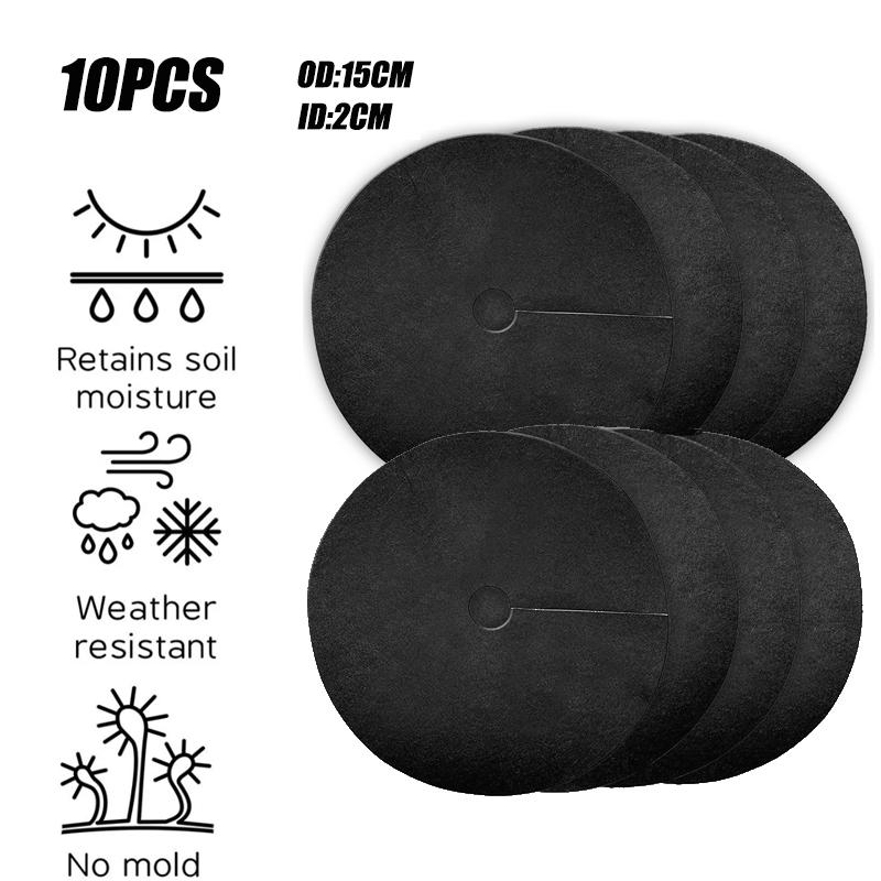 10 шт. защитных ковриков от сорняков для деревьев, экологически чистая ткань для контроля, мульчирующее кольцо, круглый барьер от сорняков, покрытие для растений для внутренних и наружных садов