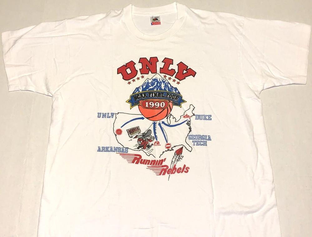 Винтажная футболка UNLV Rebels NCAA Final Four по баскетболу 1990 года Новая XL Однострочный шов Унисекс