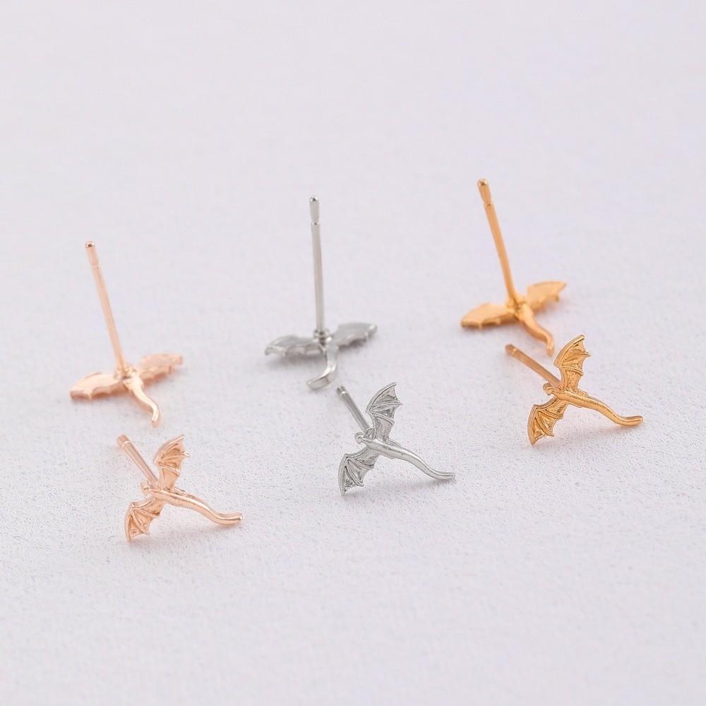 Personality Vintage Dragon Earrings Unique Flying Dragon Stud Earrings Metal Stud Earrings Daily
