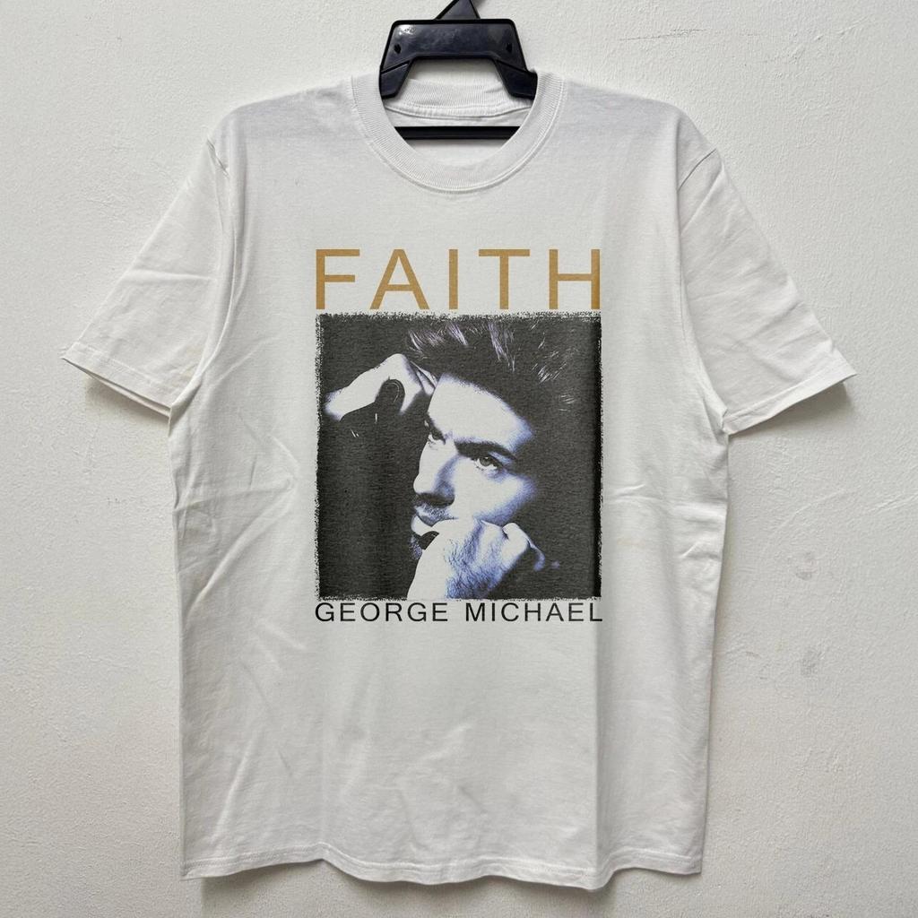 Футболка George Michael Faith для мужчин Классическая Поп-музыка Графическая футболка Ретро 80-х Фанату Винтажный Портрет Принт Короткий рукав Повседневный Топ