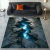 3D Пустыня Трещина Вода Огонь Дизайн Ковер Нескользящий Машинная Стирка Ковер Мода Спальня Гостиная Пляжный Стиль Коврик