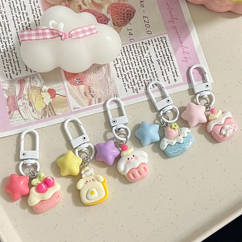 Милый мультяшный брелок для ключей с изображением медвежонка, изысканный брелок, подвеска, универсальный рюкзак, украшения, аксессуары, подарки