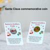 Рождественская сувенирная монета Санта-Клаус Монета с изображением лося Металлическая коллекционная праздничная монета