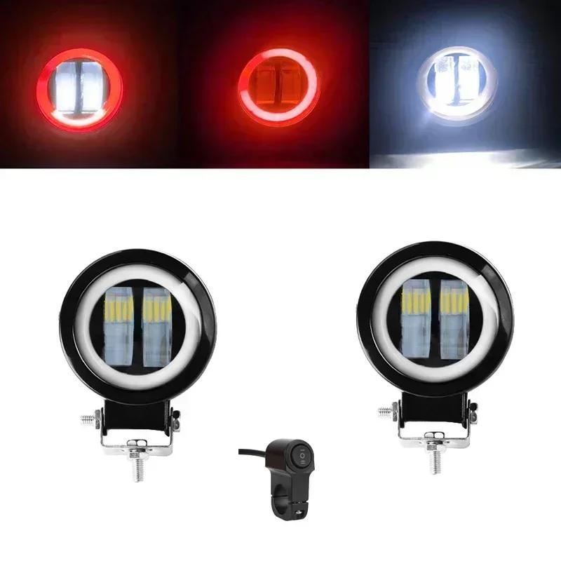 3 Inch 7D Lens LED Work Light Bar Square Car Headlight Halo For Motorcycle Jeeps ATV SUV 12V 24V Angel Eyes Driving Lights