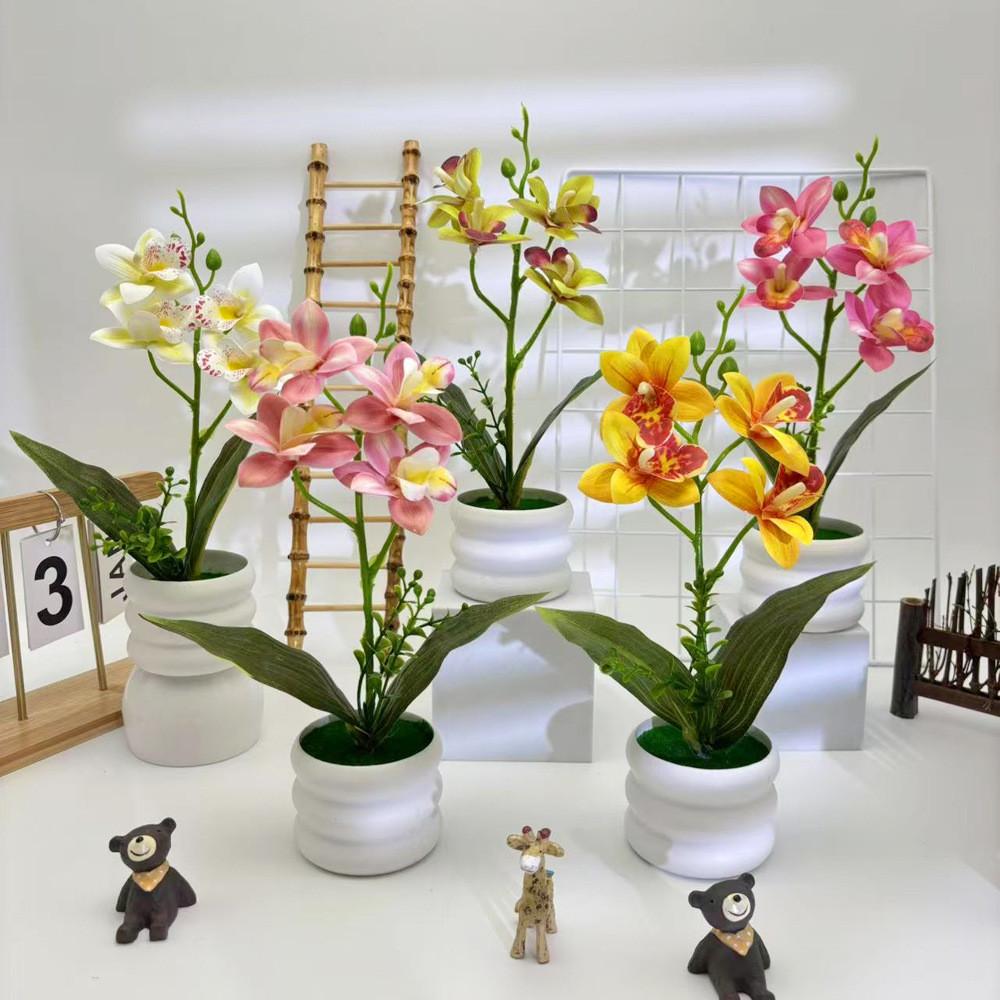Рольфе Цимбидиум Фабери Искусственное Растение Цветы Бонсай Для Фотографии Реквизит