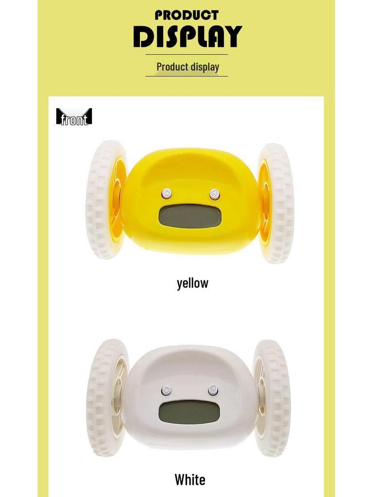 Убегающий будильник - Веселый убегающий будильник на колесиках для детей и студентов, Функция повтора