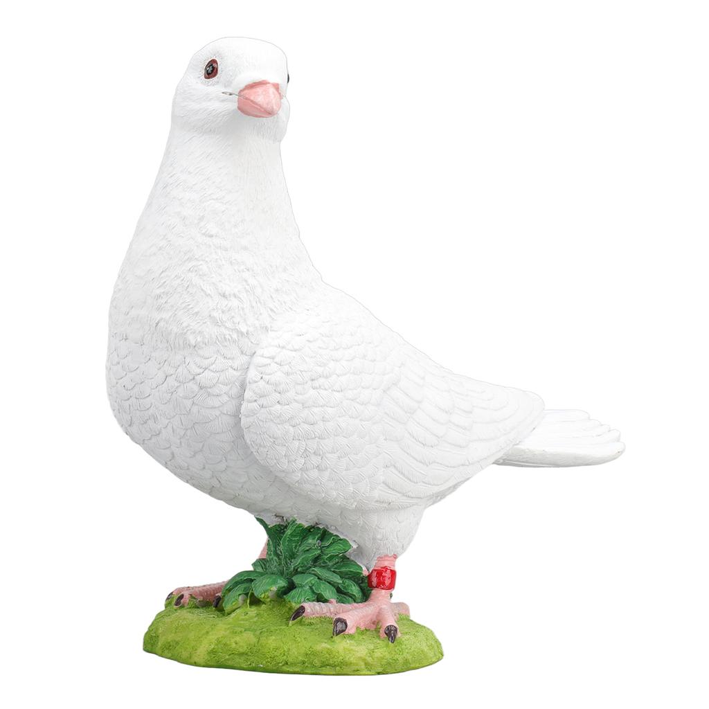 Artificial White Doves Ornament High Simulation Resin White Feather Birds Ornaments for Garden Home Decoration Head