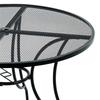 Round Metal Garden Table - 106 Cm - Black - Rust Resistant