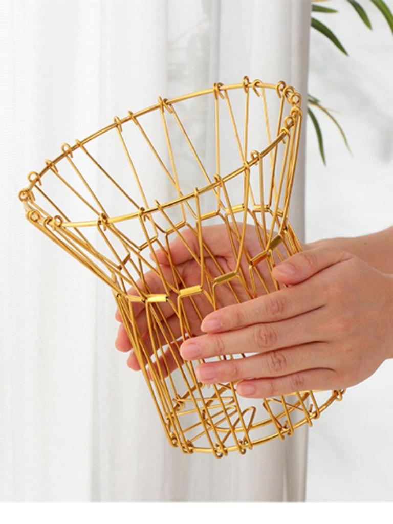 Складная Домашняя Декорация Универсальная Корзина для Хранения Синяя Полая Ваза Креативная Тарелка для Закусок и Сухофруктов для Гостиной Слив