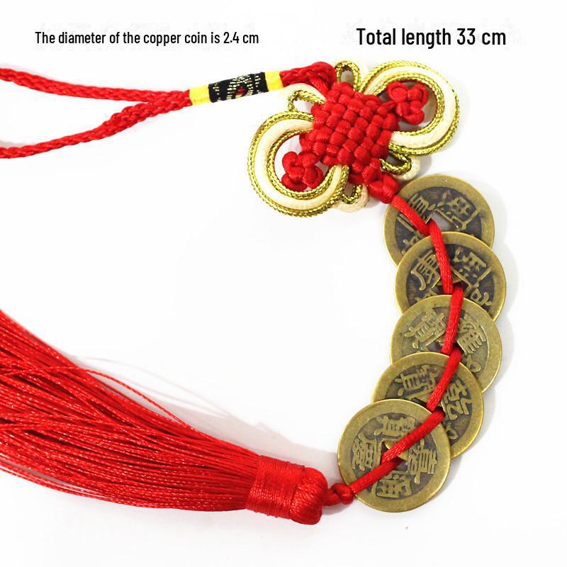 Emperors' Coins Pendant: Five or Six Copper Coin Gourd Pendants, Ideal As Gifts