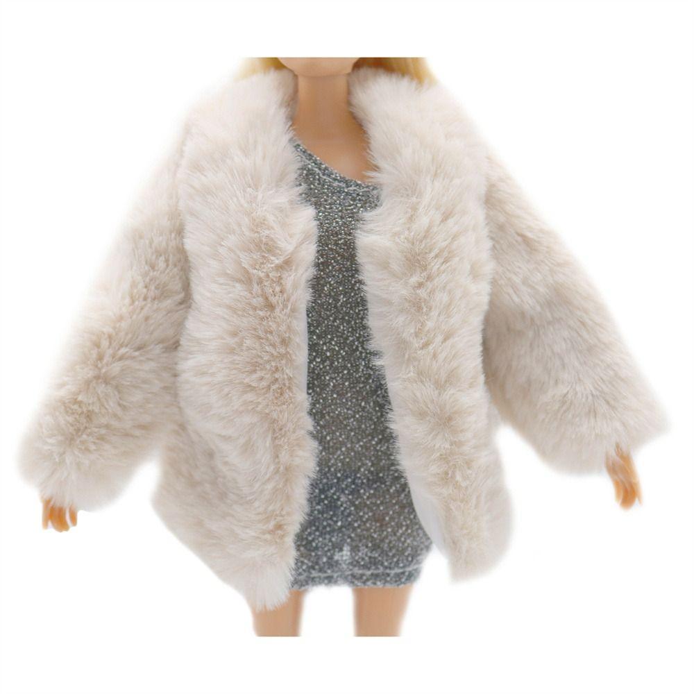 Casual Wear Doll Overcoat Winter Dress Doll Plush Coat Children Gifts Doll Clothes Girls Toy